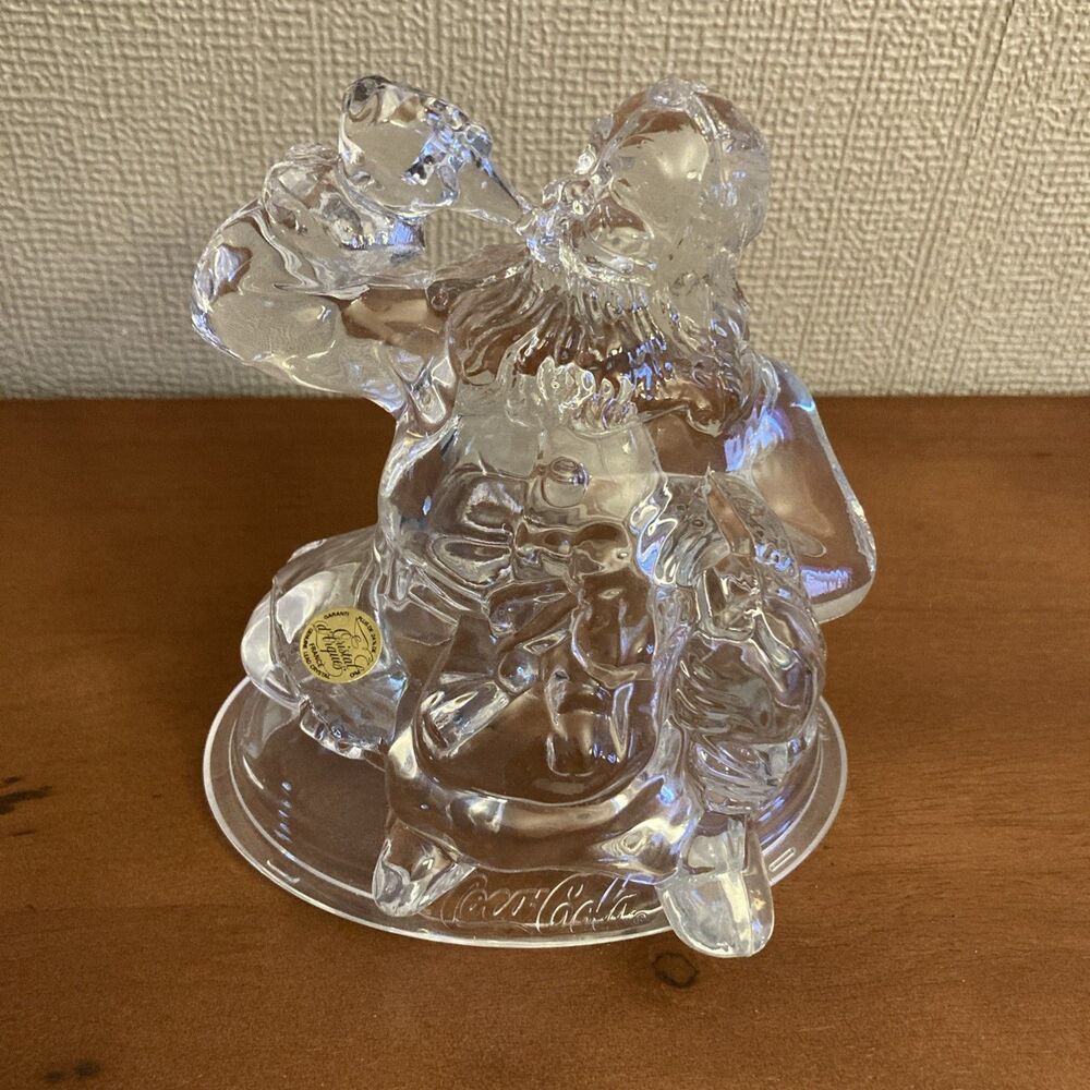 1999 Coca Cola Christmas Lead Crystal Santa Figurine Made in France In Orig. Box
